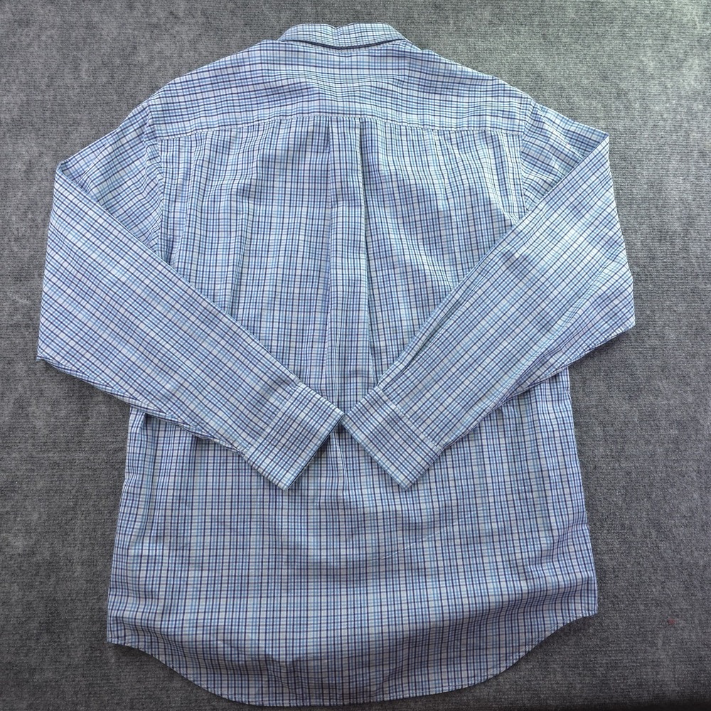 Vineyard Vines Whale Shirt Medium Blue Check Long Sleeve Button Down Cotton Logo - Picture 6 of 7